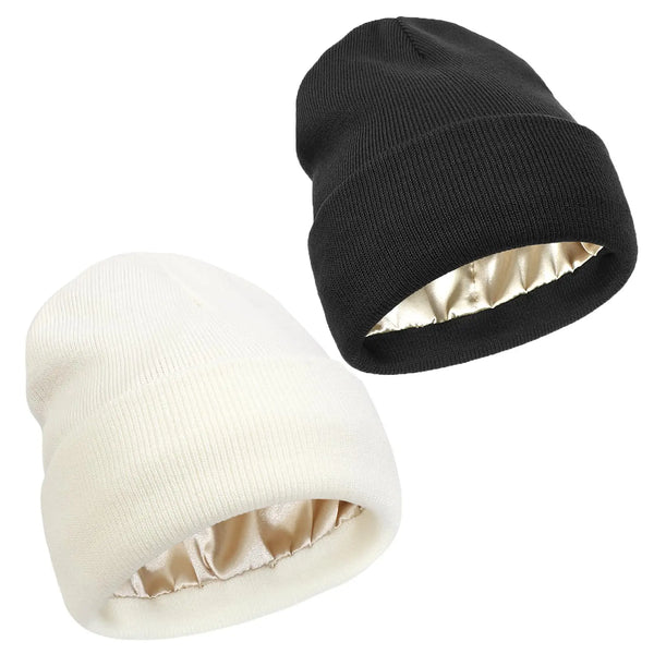 Satin-gefütterte Beanie Mütze